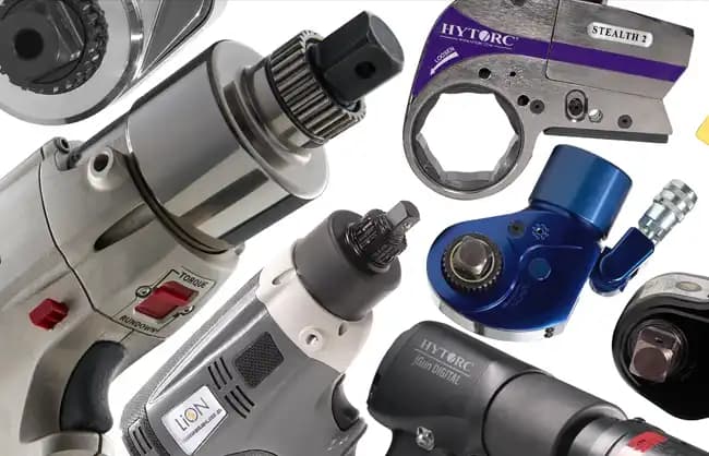 A collection of HYTORC hydraulic, pneumatic, and electric torque tools available for rental